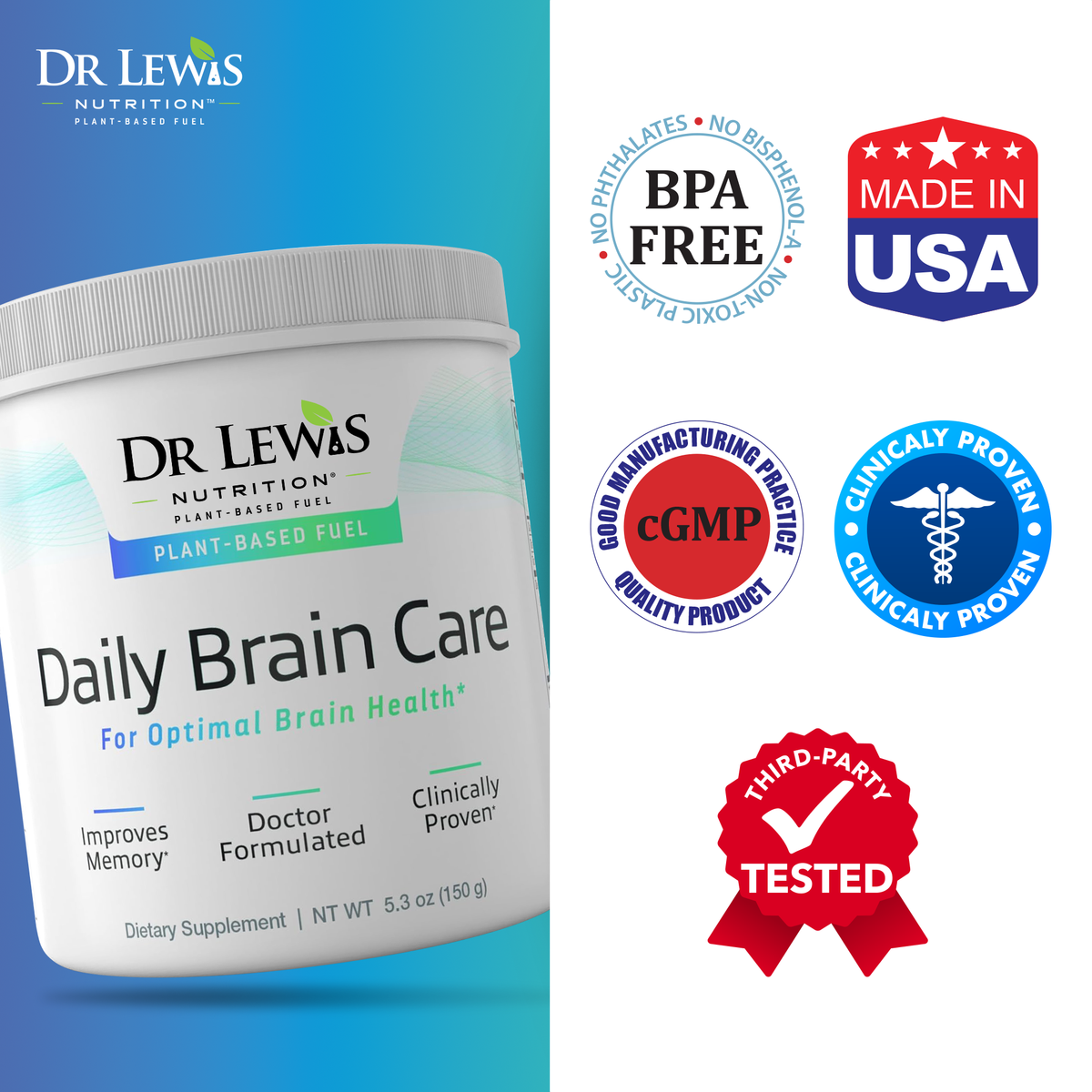 Daily Brain Care Powder – Dr Lewis Nutrition®